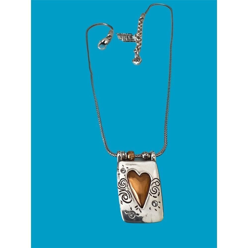 Brighton Remember Your Heart Pendant Two-Tone Necklace. Silver Plated